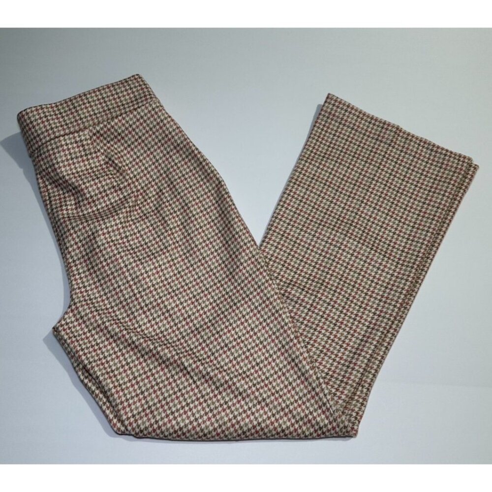 Carole Wren Women’s Petite Houndstooth Pants Straight Leg Stretch Size M